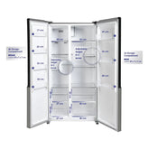 Super General 710L Side by Side Refrigerator, SGR710SBSSSE