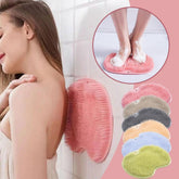 Shower Foot & Back Scrubber, Massage Pad, Wall-Mounted Back Scrubber, Back Brush with Non-Slip Suction Cups Cleans, Bathroom Wash Foot Mat Exfoliating Dead Skin Foot Brush