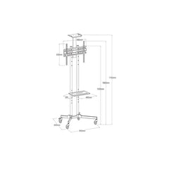 Metal LED Stand with wheels For 37"-75" Screen, DG-60B