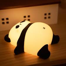 Cute Panda Night Light for Kids LED Panda Lamp Food Grade Silicone Novelty Animal Night Lamp