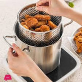Stainless Steel Deep Frying Pot With Strainer