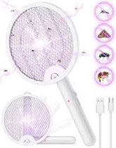Mini USB Electric Mosquito Racket, Rechargeable Foldable Summer Fly Swatters Trap, Mosquito Swatter UV Light Sharp Sparking