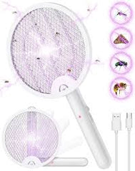 Mini USB Electric Mosquito Racket, Rechargeable Foldable Summer Fly Swatters Trap, Mosquito Swatter UV Light Sharp Sparking