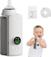 Baby Bottle Warmer with LCD Display, Portable Rechargeable Wireless Water Bottle Warmer
