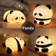 Cute Panda Night Light for Kids LED Panda Lamp Food Grade Silicone Novelty Animal Night Lamp