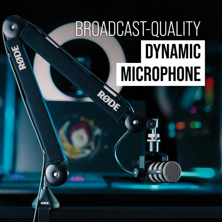 RØDE PodMic Broadcast-quality Dynamic Microphone with Integrated Swing Mount