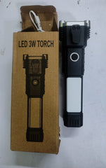 Multifunction 8in1 Portable Led Flashlight Rechargeable LED Torch Flashlight | Car Emergency Tool with Window Breaker Hammer | Cutter | Flashlight Household Rechargeable Ultra Strong Outdoor Bright Led Flashlight