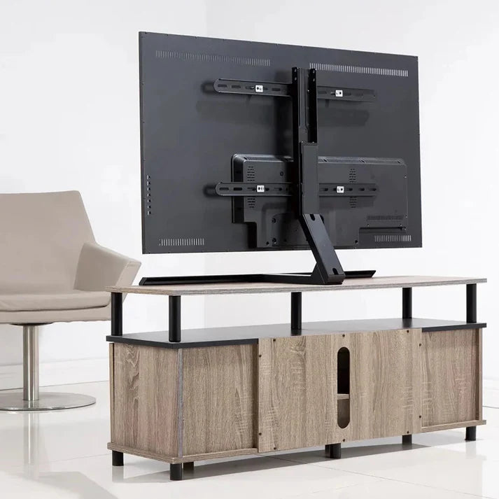 37 inch - 82 inch Contemporary Aluminum Pedestal Tabletop TV Stand, SH-4275B