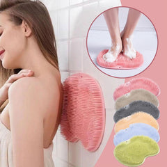 Shower Foot & Back Scrubber, Massage Pad, Wall-Mounted Back Scrubber, Back Brush with Non-Slip Suction Cups Cleans, Bathroom Wash Foot Mat Exfoliating Dead Skin Foot Brush