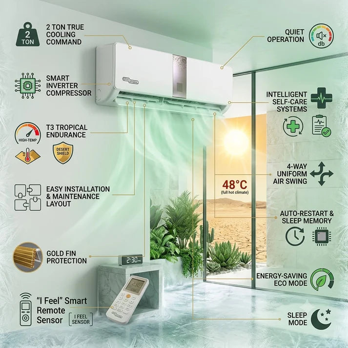 Super General 2 Ton Inverter T3 Split Air Conditioner - SGS241Ei
