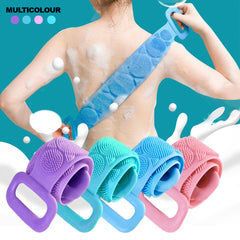Silicone Back Scrubber Soft Loofah Bath Towel Bath Belt Body Exfoliating Massage For Shower Body Cleaning Bathroom Shower Strap