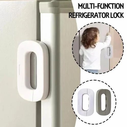 Self-Adhesive Freezer Lock Refrigerator Fridge Door Lock /Child Safety Door Locks Self Adhesive Cabinet Locks and Refrigerator Fridge Freezer Door Lock for Toddler Kids Refrigerator Fridge Cupboard Wardrobe Multi-Usage [1pcs]