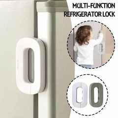 Self-Adhesive Freezer Lock Refrigerator Fridge Door Lock /Child Safety Door Locks Self Adhesive Cabinet Locks and Refrigerator Fridge Freezer Door Lock for Toddler Kids Refrigerator Fridge Cupboard Wardrobe Multi-Usage [1pcs]