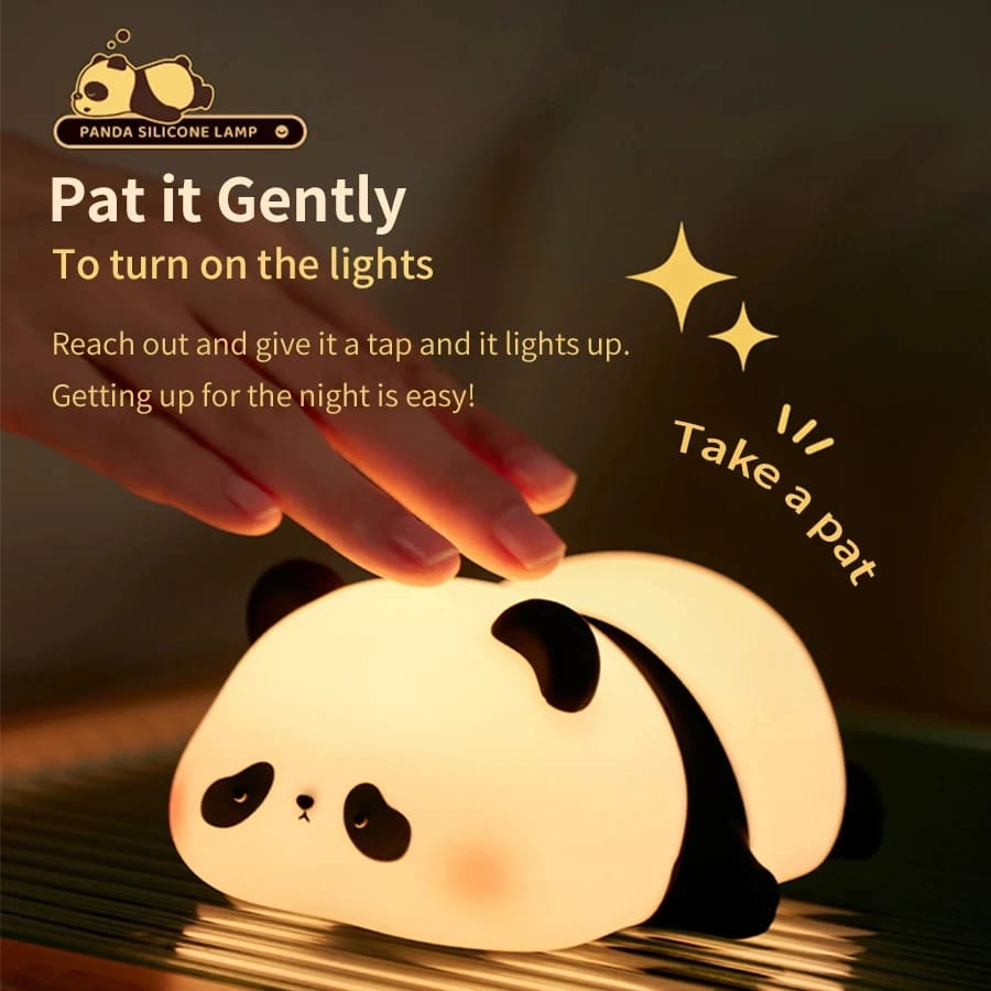 Cute Panda Night Light for Kids LED Panda Lamp Food Grade Silicone Novelty Animal Night Lamp