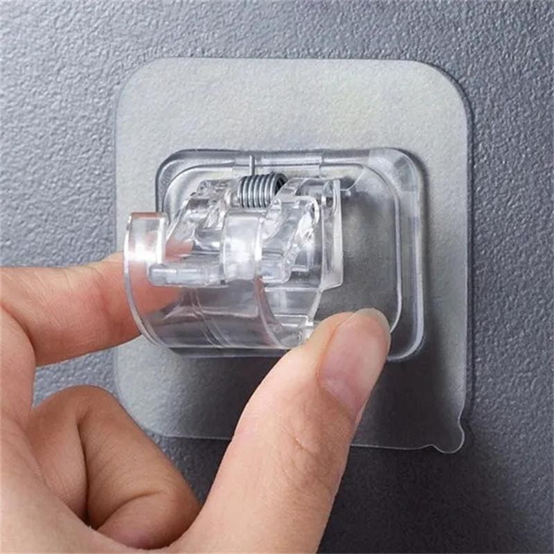 Self-Adhesive Curtain Rod Brackets: 2/4/6Pcs Non-Punch Hooks for Kitchen, Bathroom & Home - Adjustable & Durable