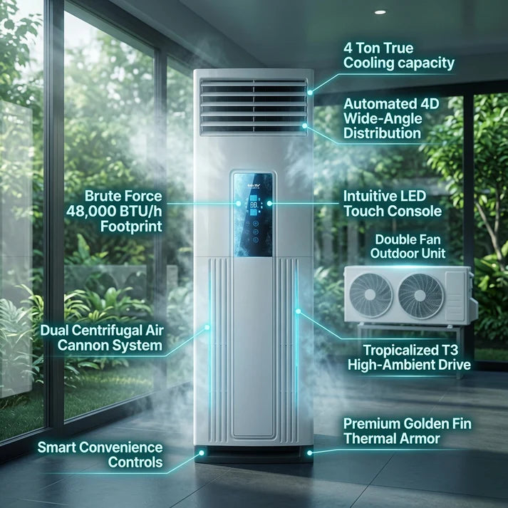 AUX 4 Ton Floor Standing Double Fan Air Conditioner - ATFH48A5R1-B5AE