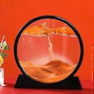 3D Moving Sand Art Picture 12 Inch Round Glass Ocean Sandscape Hourglass Quicksand Craft Flowing Sand Painting Home Decor