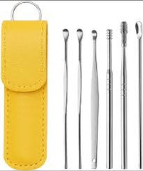 Ear Wax Cleaning Kit, 6 Pcs Ear Pick Tools, Wax Removal Kit, Ear Cleaning Tool Set, Spring Earwax Cleaner Tool Ear Wax Remover, Reusable Ear Cleaner for Children and Adult