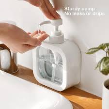 Soap Dispenser for Bathroom Kitchen Large-Capacity Dispensing Plastic Empty Bottle Bottled Hand Dish Soap Shower Gel Shampoo Soap Dispenser with Clear Reservoir Pump Top