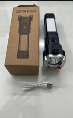 Multifunction 8in1 Portable Led Flashlight Rechargeable LED Torch Flashlight | Car Emergency Tool with Window Breaker Hammer | Cutter | Flashlight Household Rechargeable Ultra Strong Outdoor Bright Led Flashlight